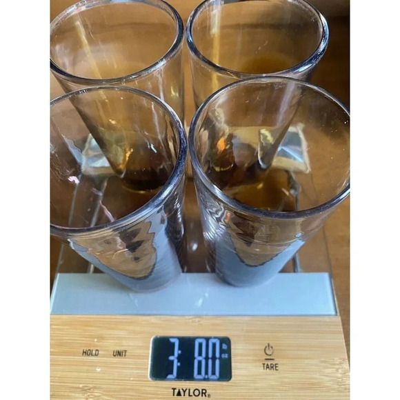 Lot of 4 Mexico Glass Tumblers Clear Amber Gold Purple Hand Made Glasses - Picture 14 of 15